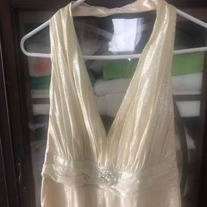 Gold Lame backless dress
